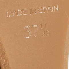 Tory Burch Leather & Embroidered Fabric Jackie Espadrille Wedge Pumps Size 37.5