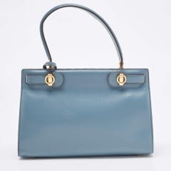Tory Burch Hellblaue Ledertasche von Lee Radziwill mit Henkel oben