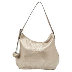 Tory Burch Metallic Leather Tassel Hobo