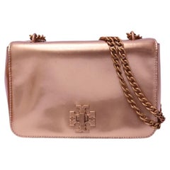 Tory Burch Metallic Rose-Gold Chain Shoulder Bag