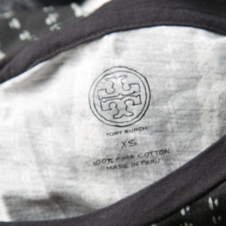 De las mujeres Camiseta Tory Burch de algodón pima con estampado monocromo XS en venta