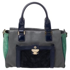 Tory Burch Multicolor Suede And Leather Tote