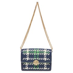 Tory Burch Multicolor Woven Leather Duet Chain Convertible Shoulder Bag