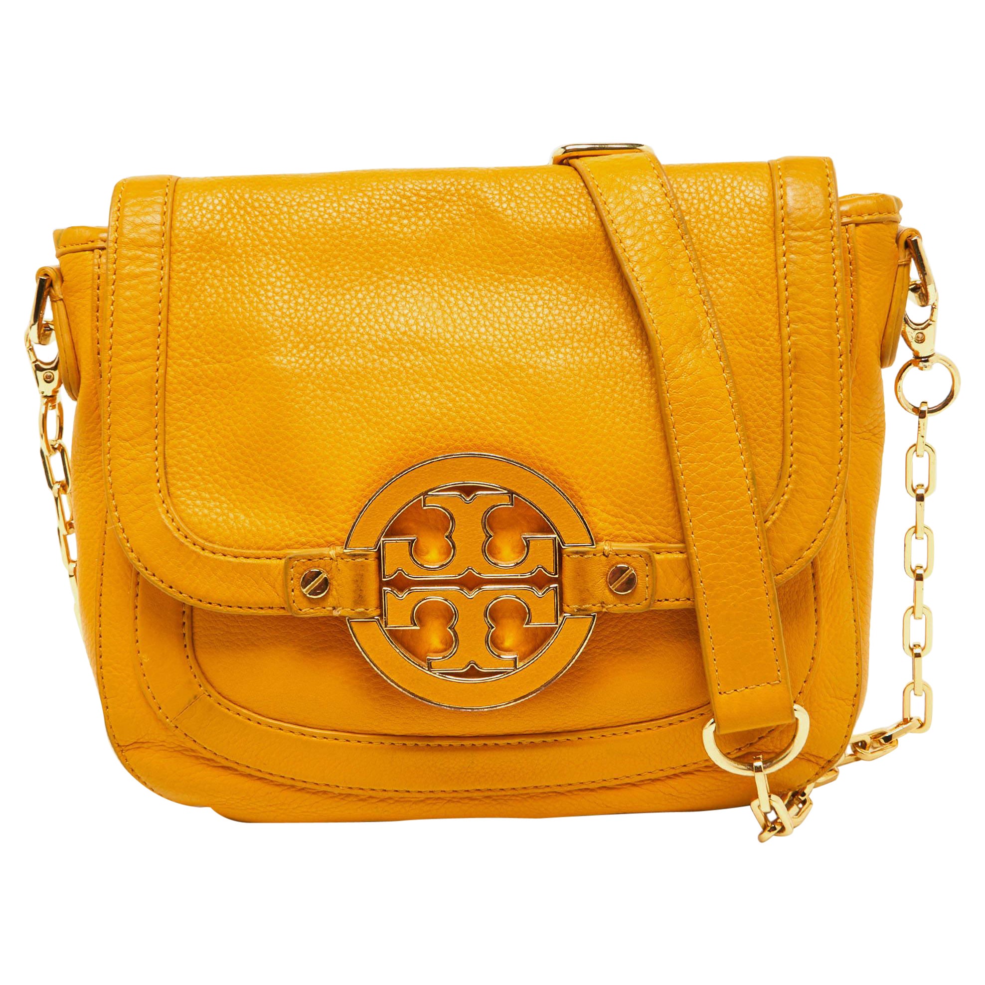 Tory Burch Mustard Leather Amanda Shoulder Bag