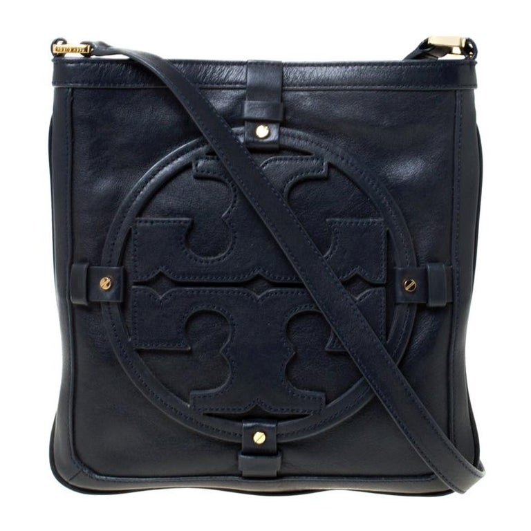 Tory Burch Navy Blue Leather Holly Crossbody Bag For Sale at 1stDibs