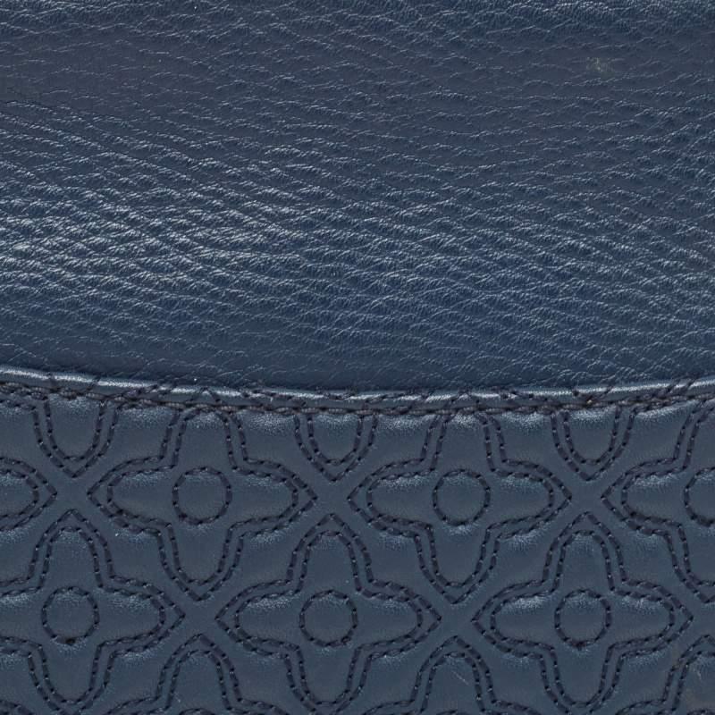 Tory Burch Navy Blue Leather Medium Fleming Shoulder Bag For Sale 1