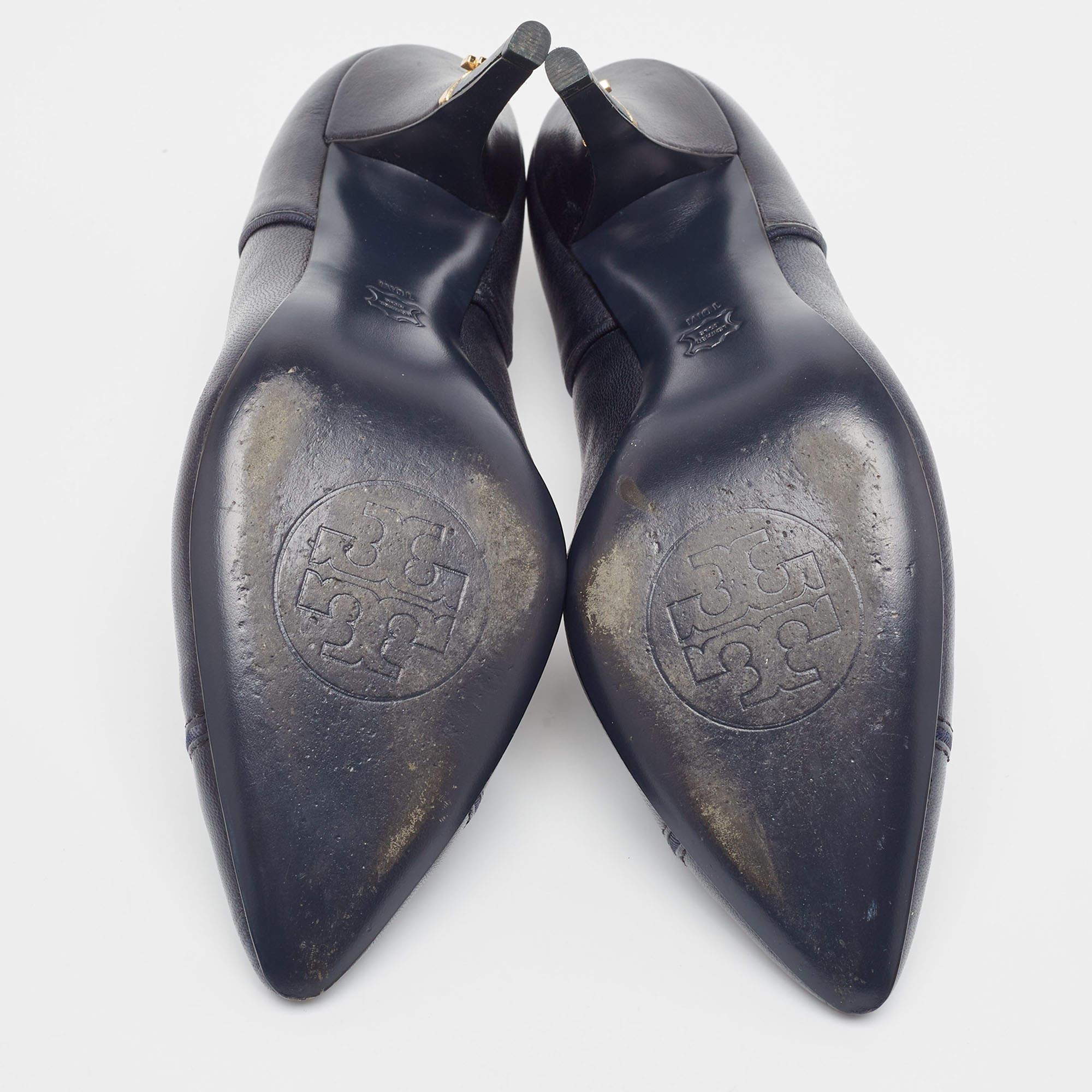 Tory Burch Navy Blue Pointed Toe Pumps Size 40.5 For Sale 1