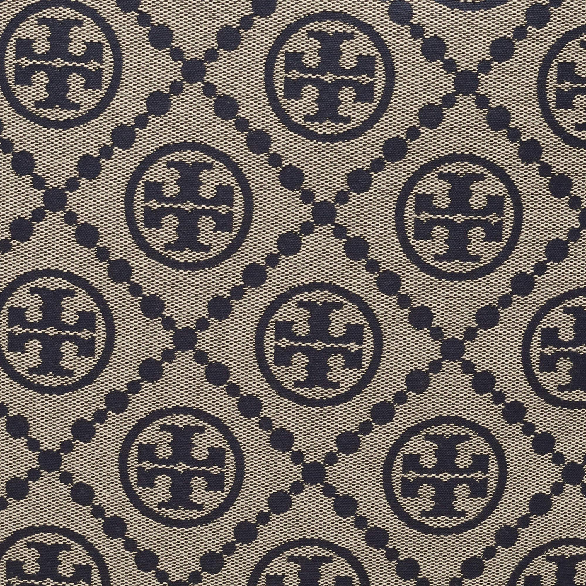 Women's Tory Burch Navy Blue T Monogram Jacquard Canvas Tennis Bag