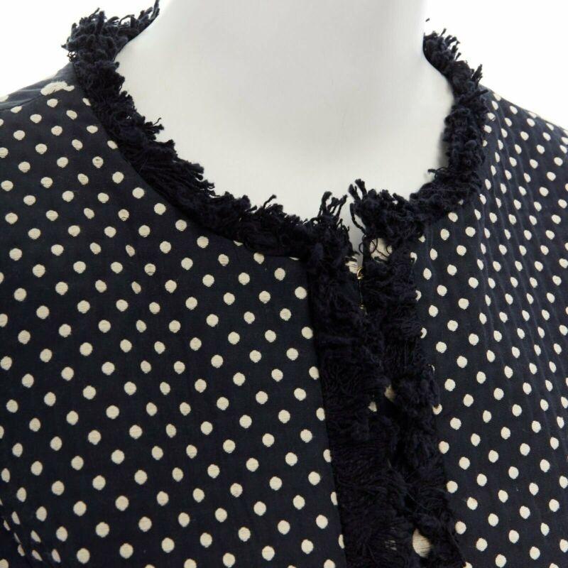 Manteau à bordures effilochées en jacquard à pois bleu marine et blanc de TORY BURCH US2 S
Référence : CC/SSLG00191
Marque : Tory Burch
Matériau : Coton
Couleur : Bleu
Motif : À pois
Détails supplémentaires : Coton, polyester. Bleu marine avec