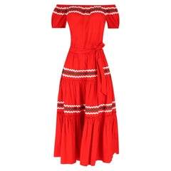 Tory Burch Off-The-Shoulder Cotton Midi Dress
