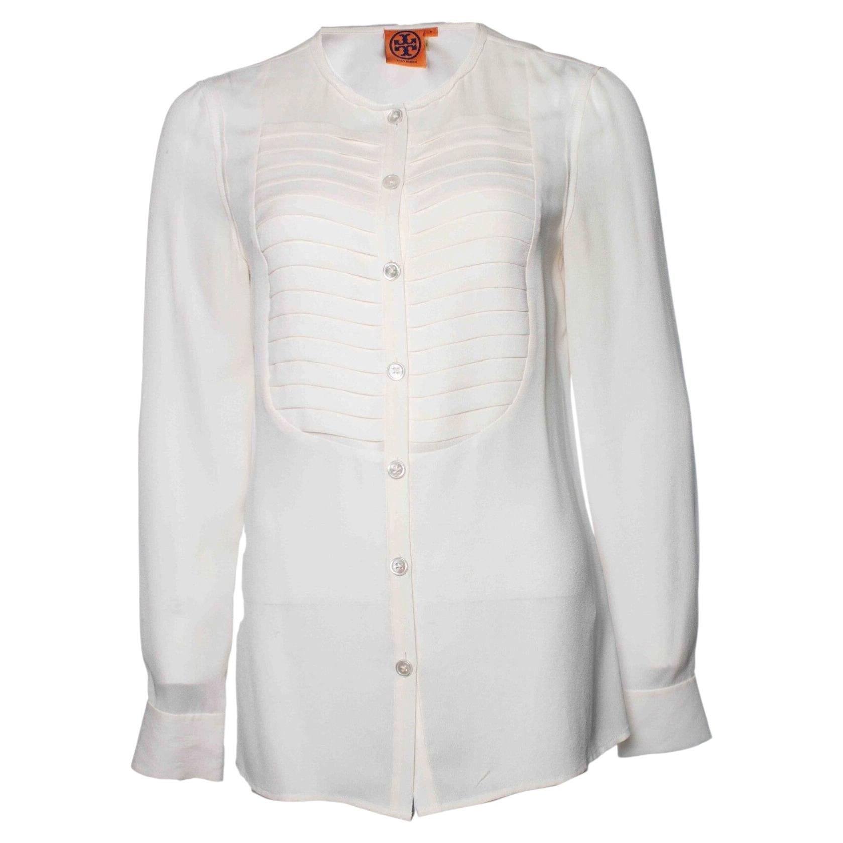 Tory Burch, Off-White-Bluse im Angebot