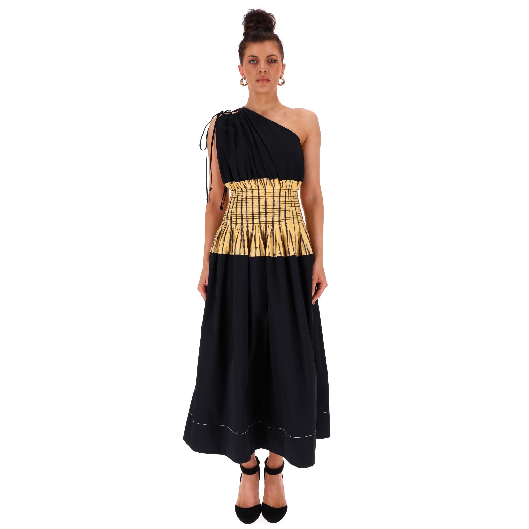 Tory Burch Ein-Schulter-Plissee-Kleid aus Baumwolle

Schwarzes 