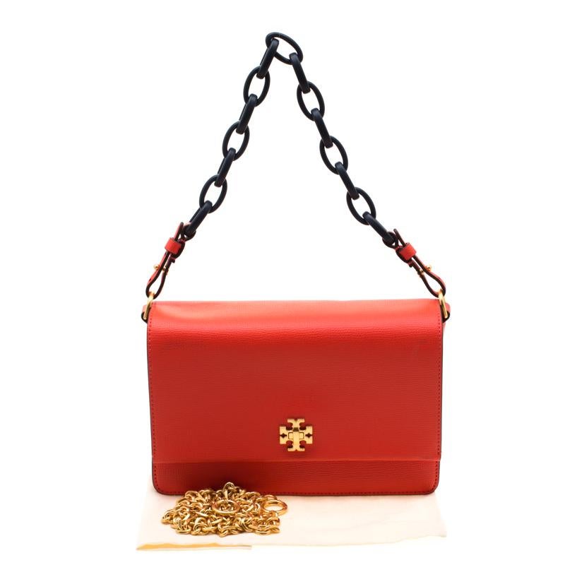 Tory burch orange clutch cheap