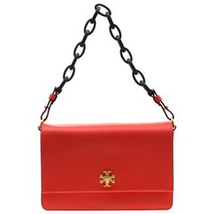 Tory Burch Orange Leather Kira Shoulder Bag For Sale at 1stDibs | tory  burch orange bag, tory burch orange handbag