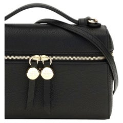 Tory Burch Pebbled Calf Leather Top Handle Bag — Black