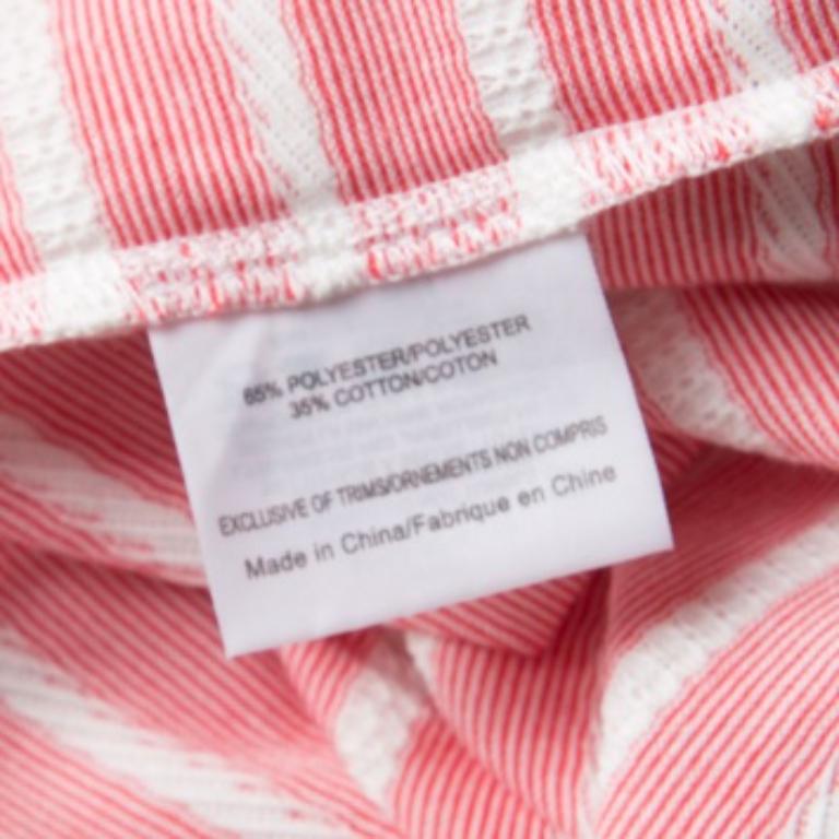 Tory Burch Camiseta de punto a rayas rosa y blanca con detalle de volantes S en venta 1