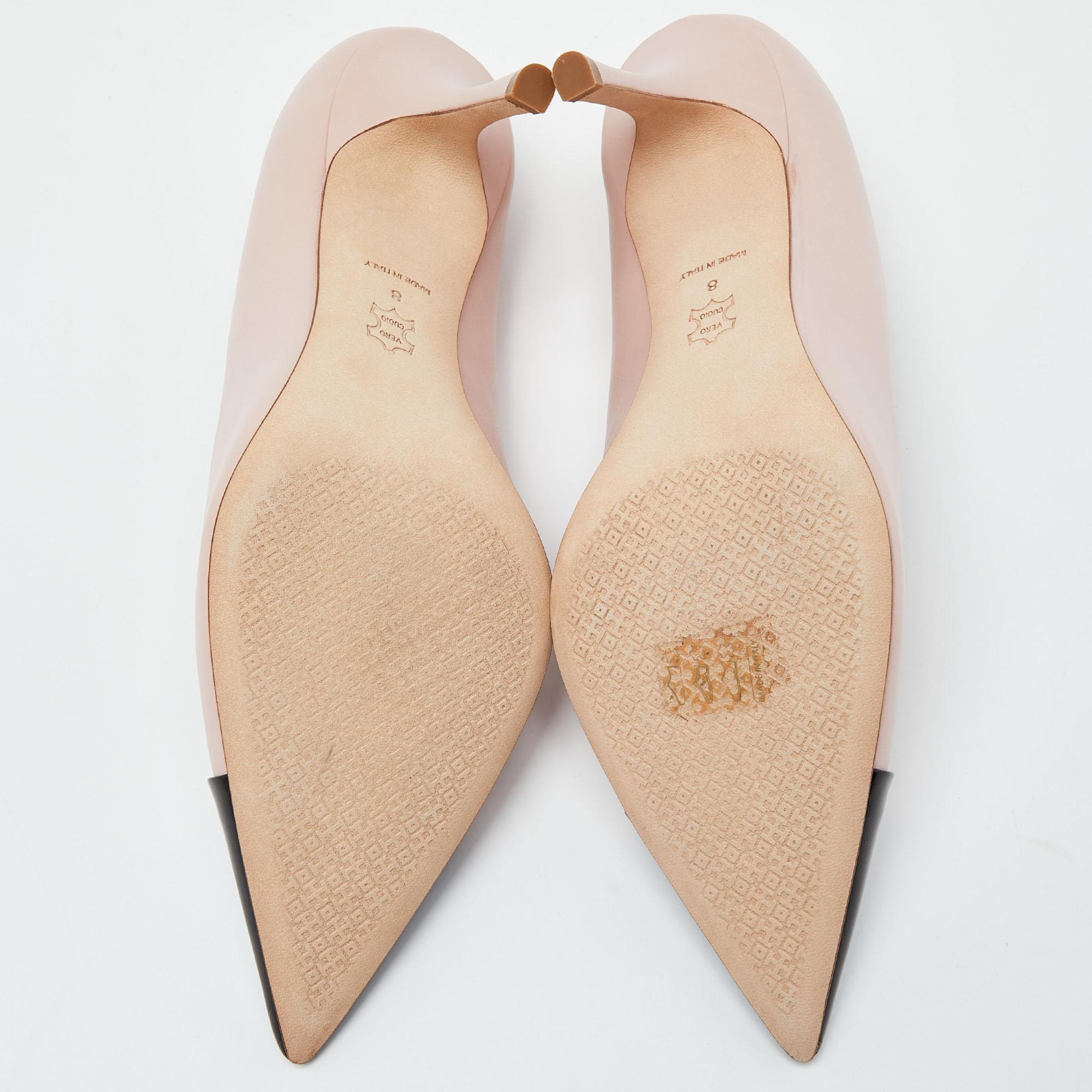 Tory Burch Pink/Black Patent and Leather Penelope Pumps Size 38.5 3