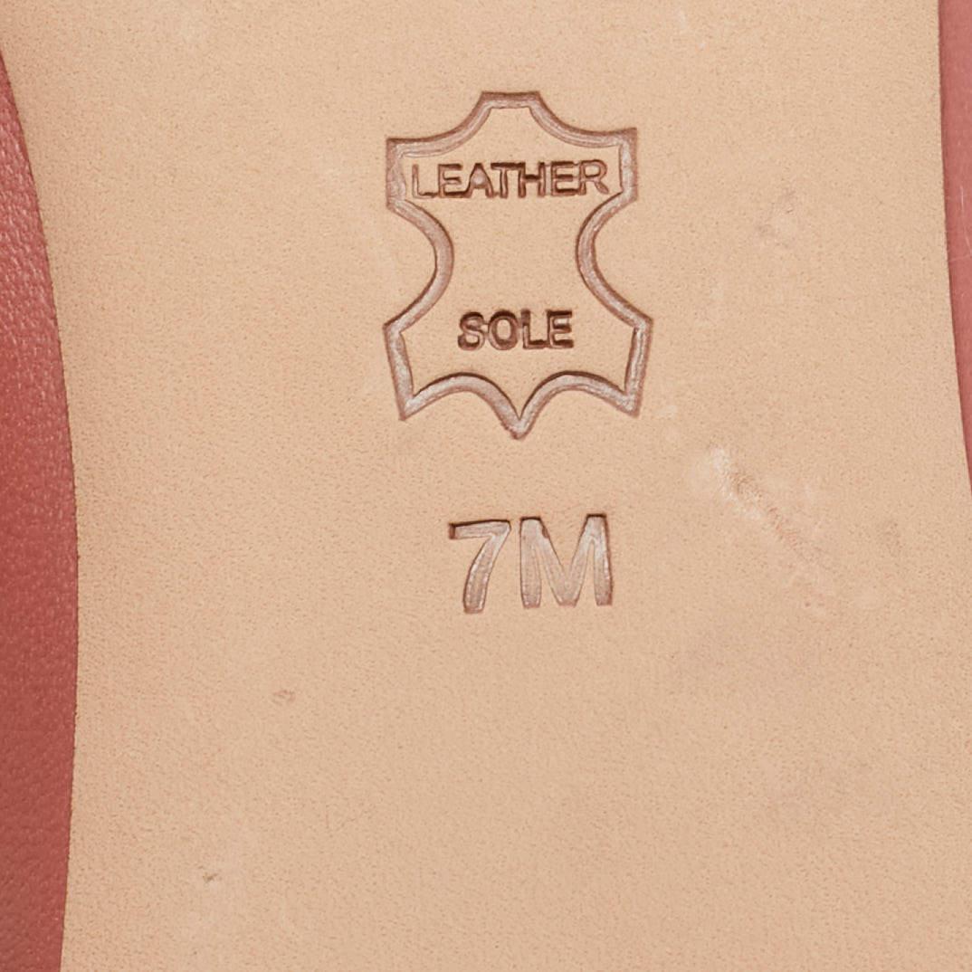 Tory Burch Pink Leather and Suede Knotted Bow Ballet Flats Size 37.5 For Sale 3