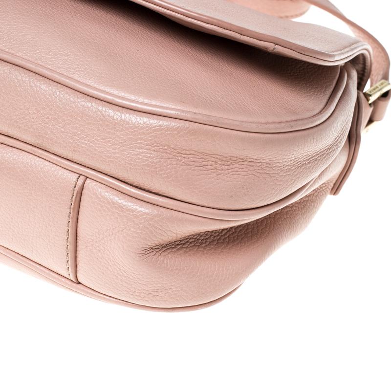 Women's Tory Burch Pink Leather Flap Crossbody Bag