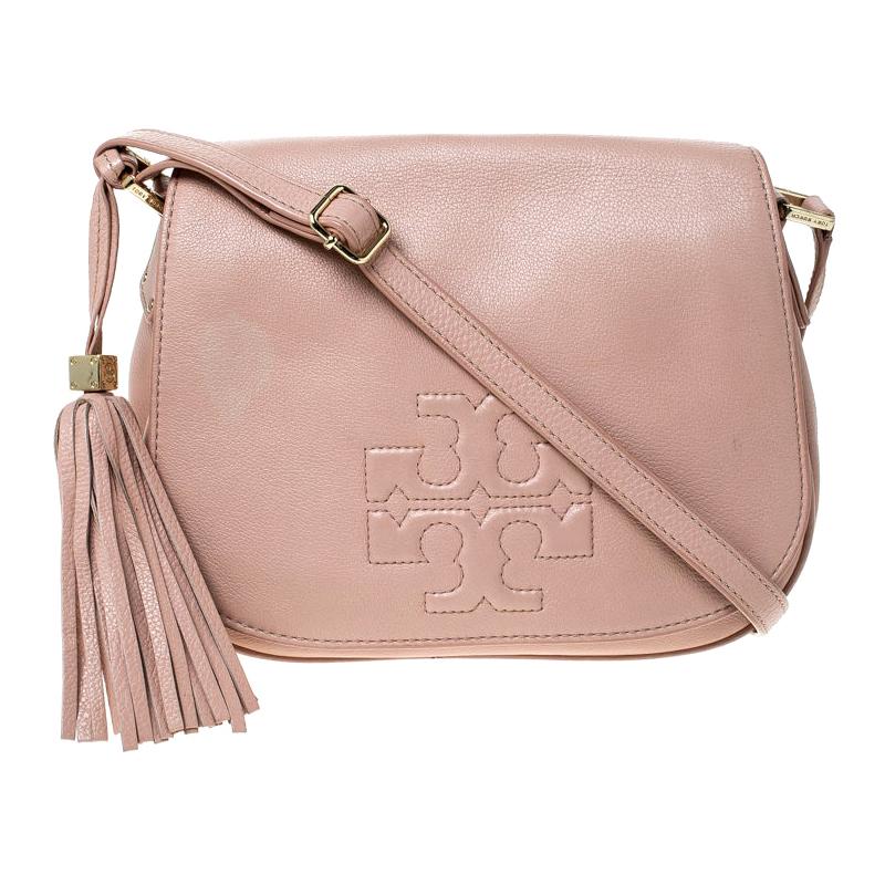 Tory Burch Pink Leather Flap Crossbody Bag