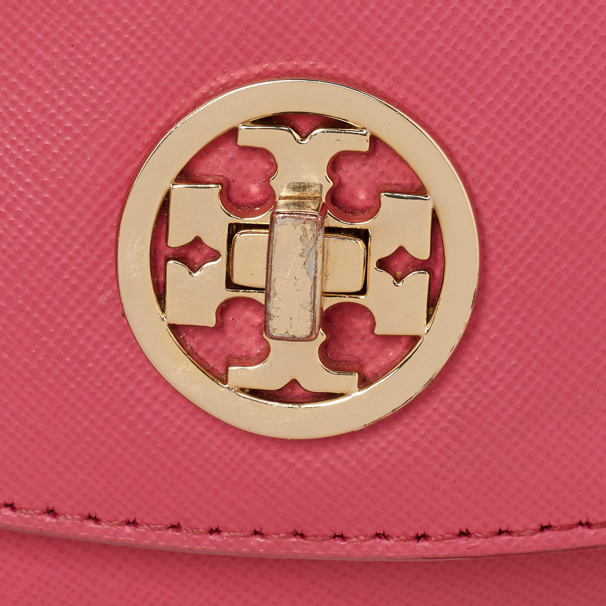Tory Burch Pink Leather Robinson Crossbody Bag For Sale 2