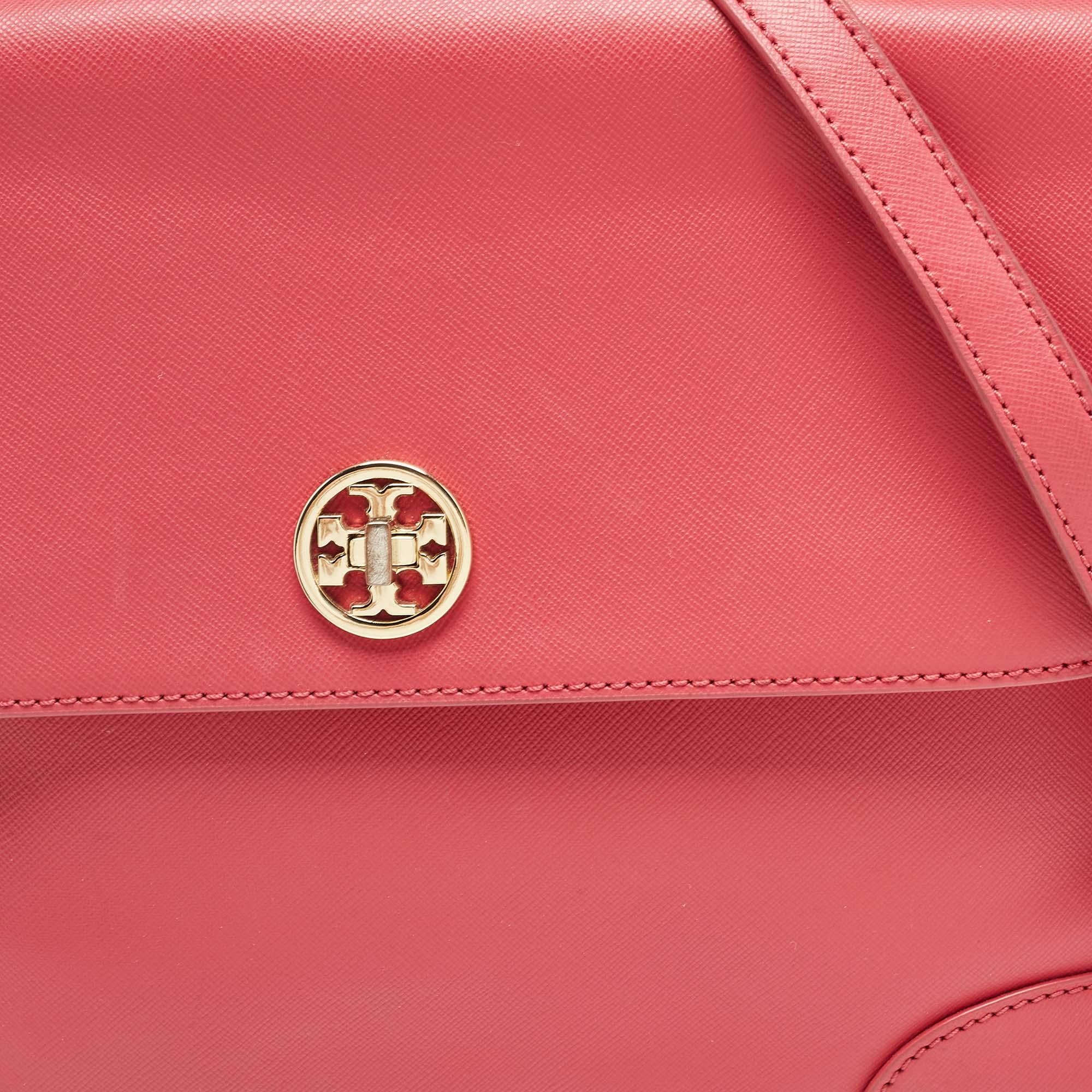 Tory Burch Pink Leather Robinson Top Handle Bag 1