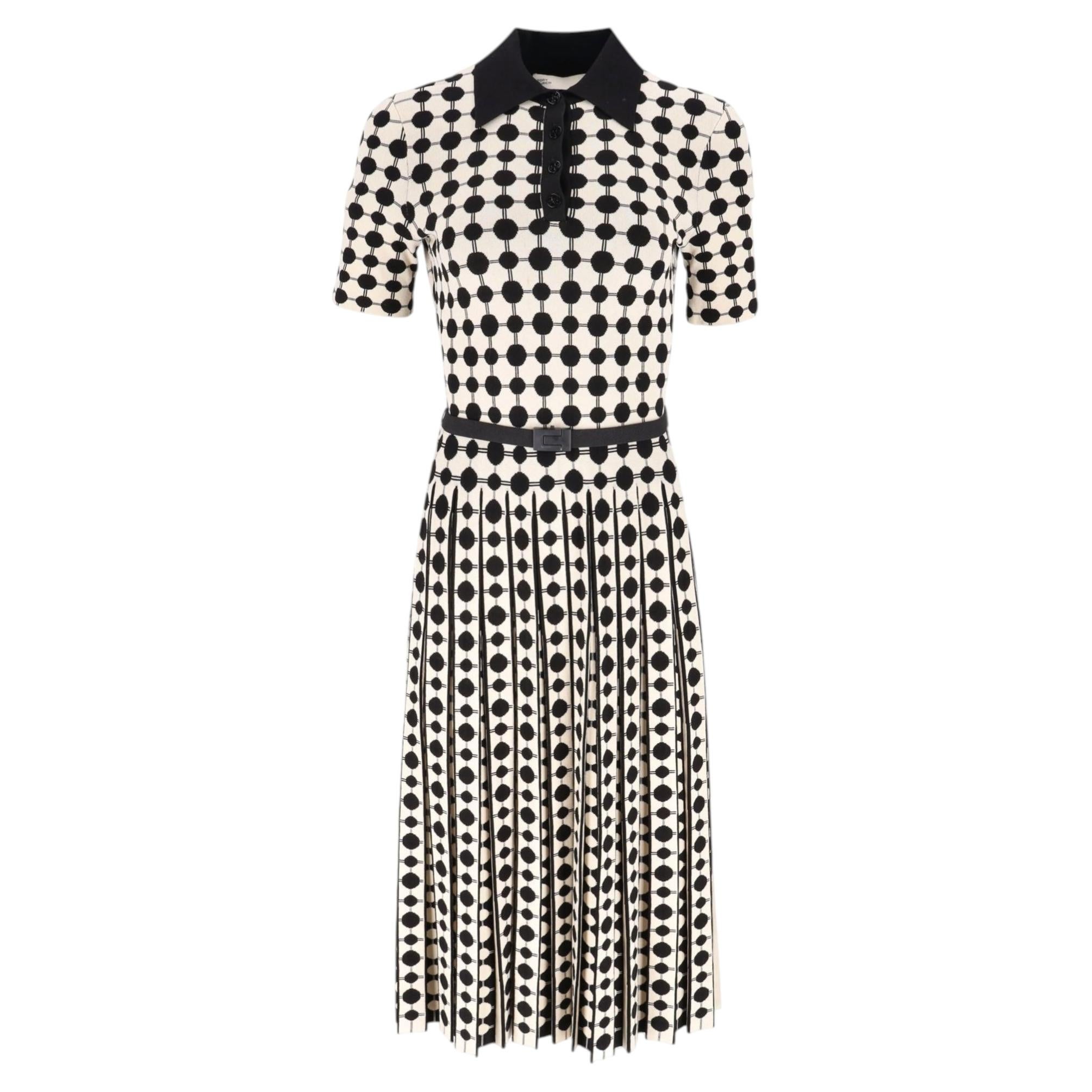 Tory Burch Pleated Jacquard Polo Dress