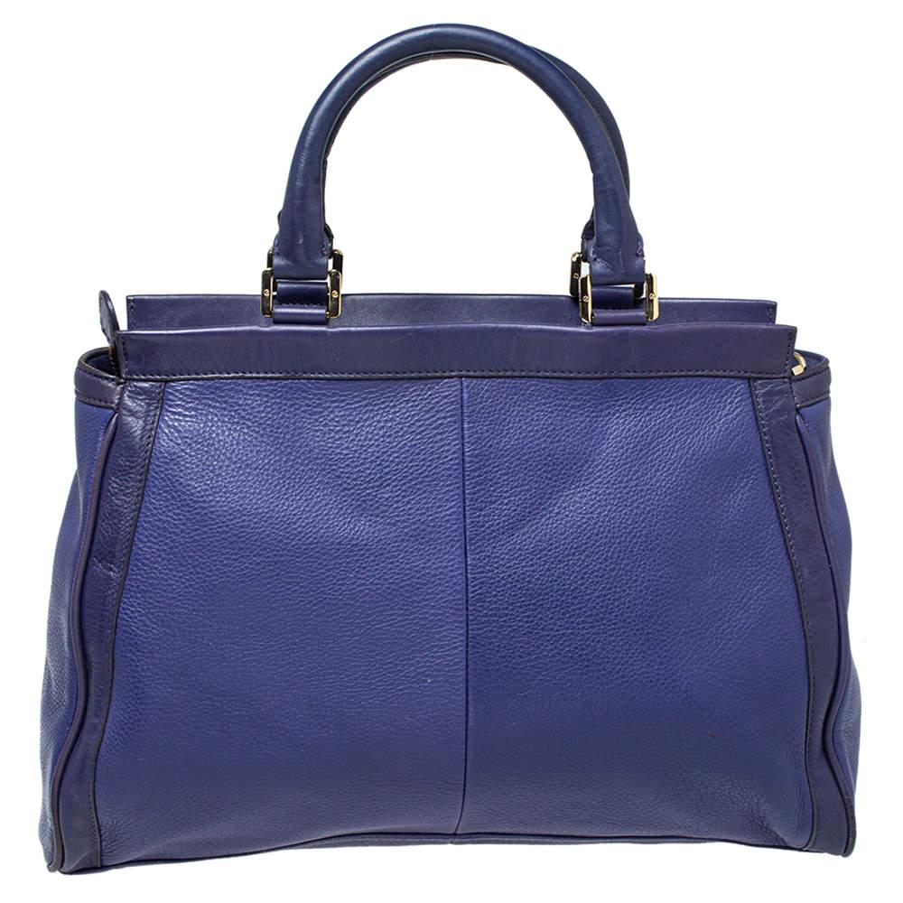 Women's Tory Burch Purple Leather Hannah Tote