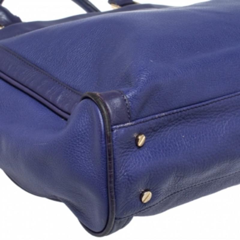 Women's Tory Burch Purple Leather Hannah Tote For Sale