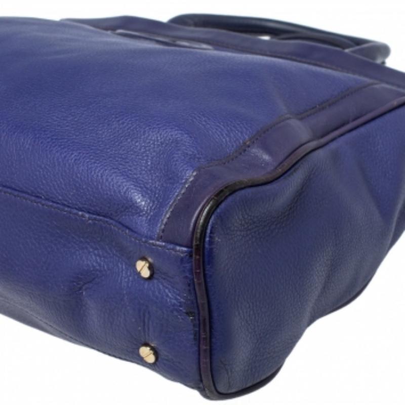 Tory Burch Purple Leather Hannah Tote For Sale 1