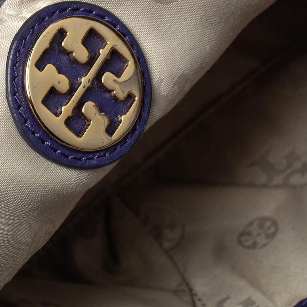 Tory Burch Purple Leather Hannah Tote 3