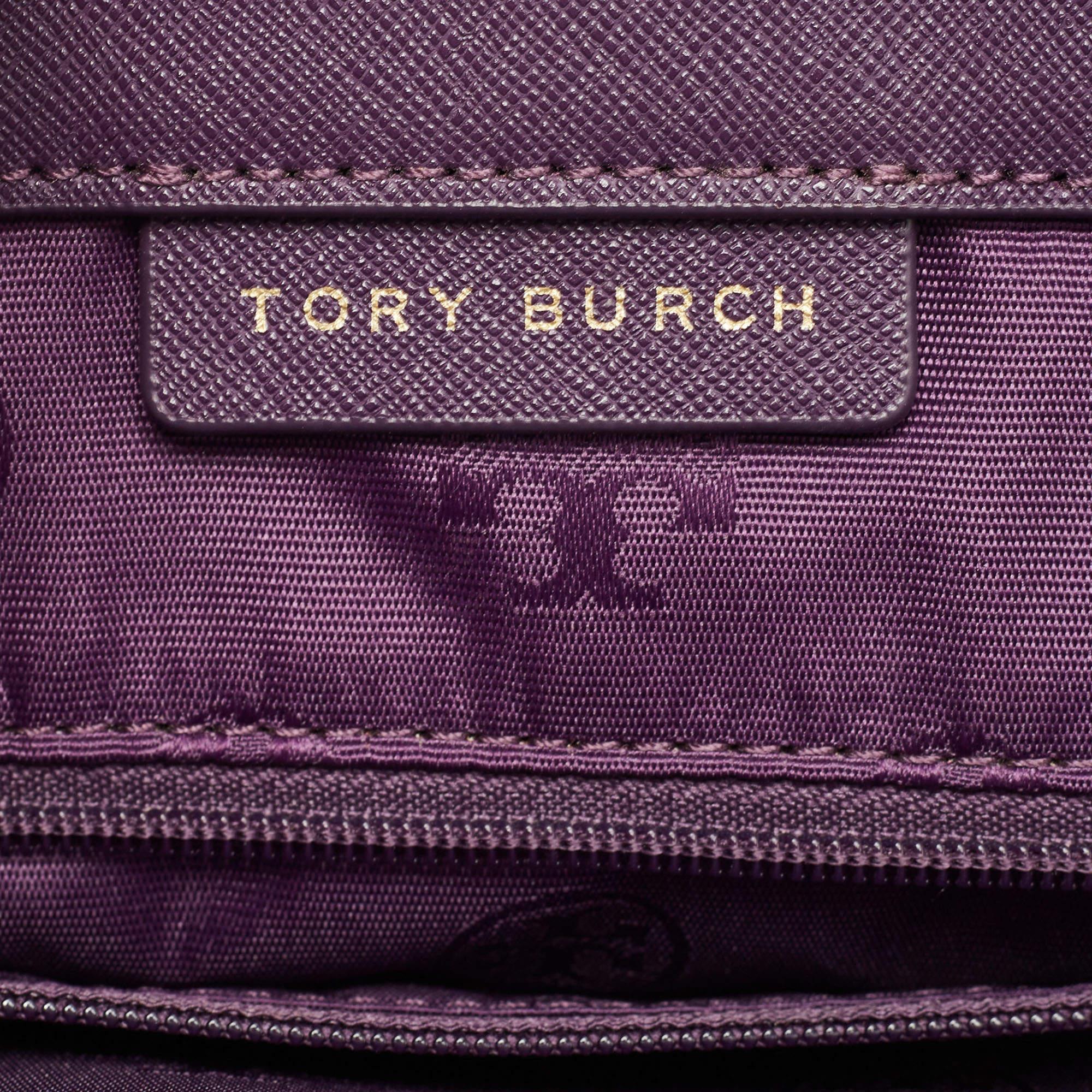 Tory Burch Purple Leather York Buckle Tote 6