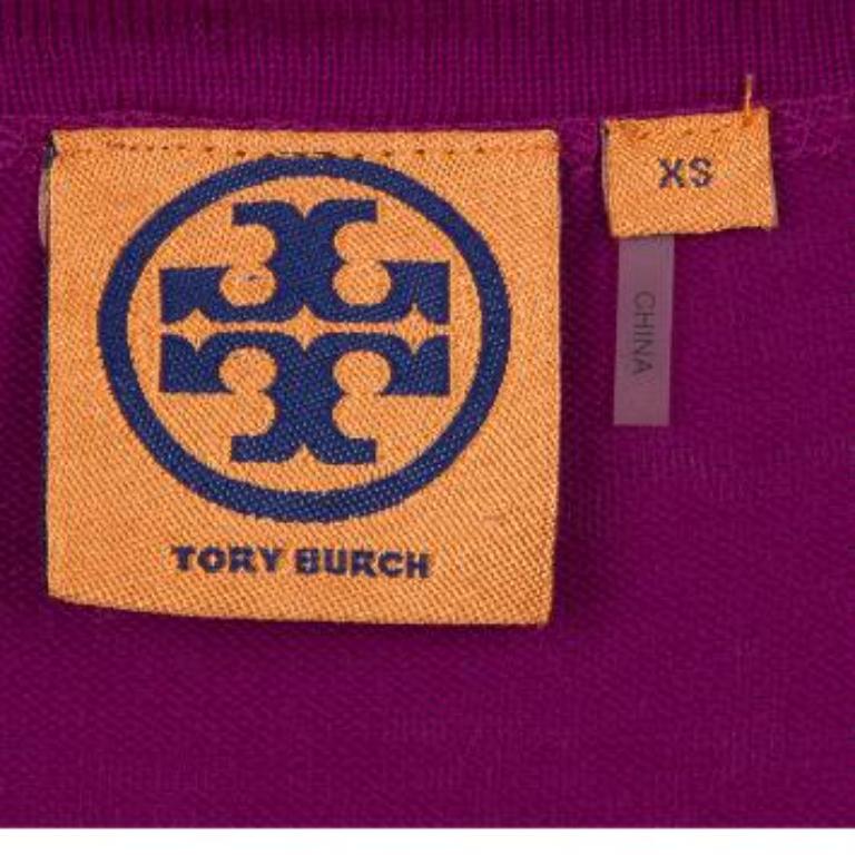 Tory Burch Lila Simone Strickjacke XS im Angebot 6