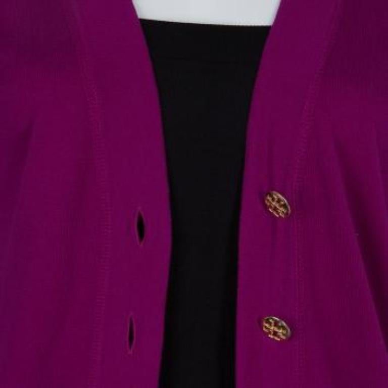 Tory Burch Lila Simone Strickjacke XS im Zustand „Gut“ im Angebot in Dubai, Al Qouz 2