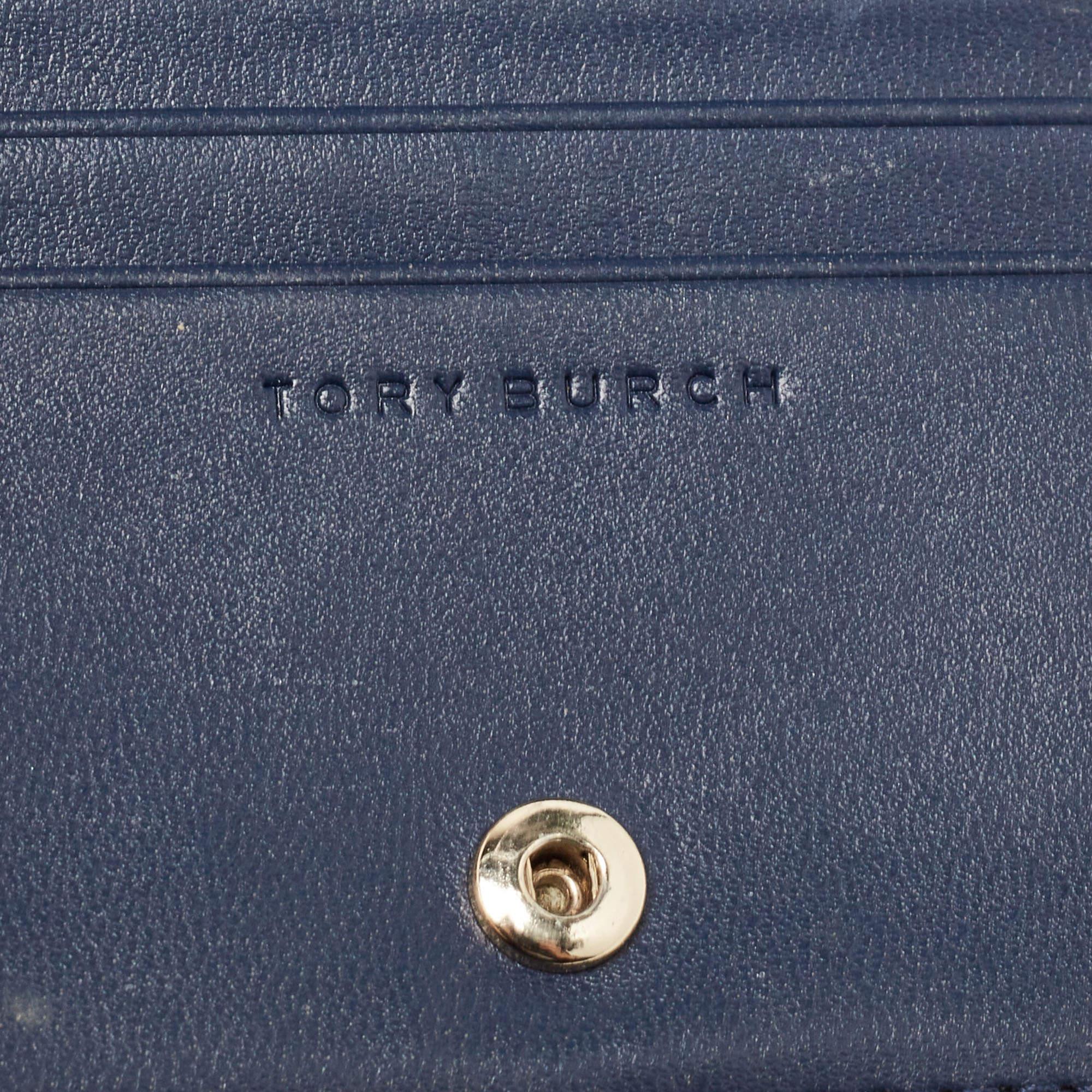 Portafoglio Robinson Bifold in pelle rossa/blu di Tory Burch in vendita 4