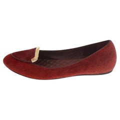 Tory Burch Red Calf Hair Ballet Flats Size 36.5