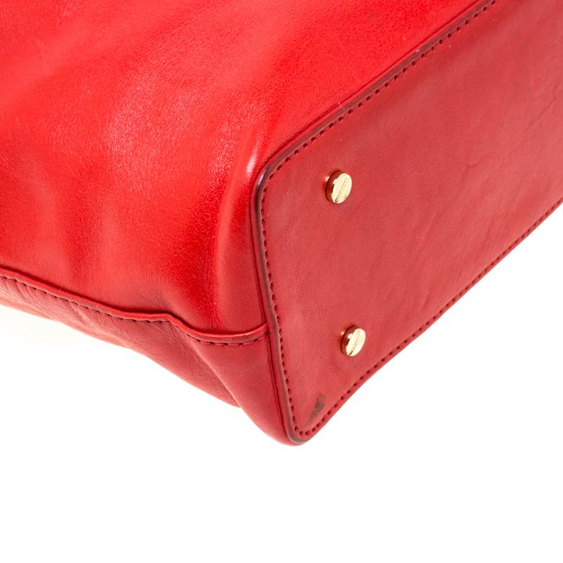 Tory Burch Red Leather Bombe Tote 3