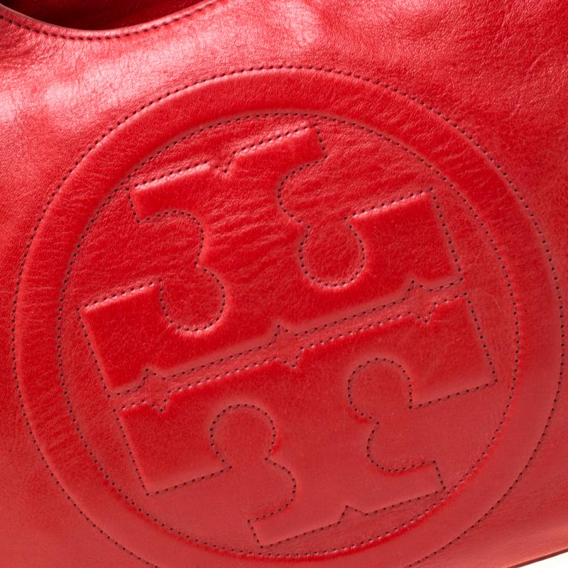 Tory Burch Red Leather Bombe Tote 1