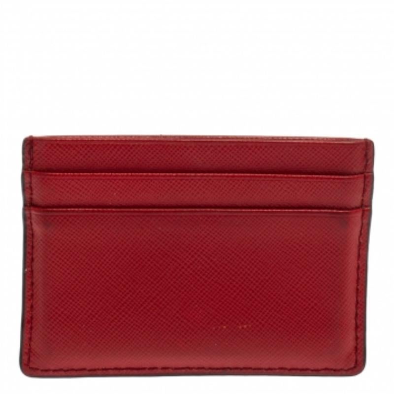 Women's Tory Burch Red Leather Robinson Card Holder For Sale