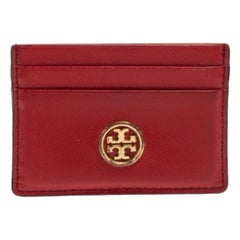 Tory Burch Roter Robinson-Kartenhalter aus Leder
