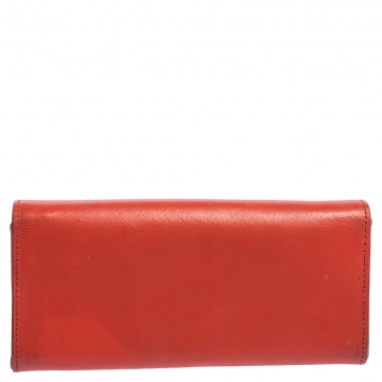 Women's Tory Burch Red Leather Robinson Flap Continental Wallet For Sale