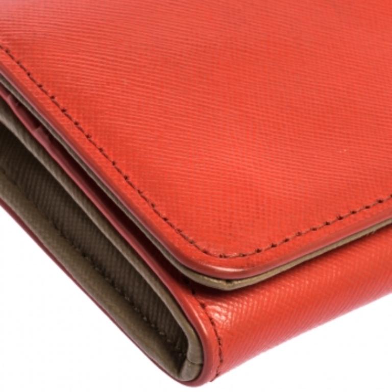 Tory Burch Red Leather Robinson Flap Continental Wallet For Sale 2