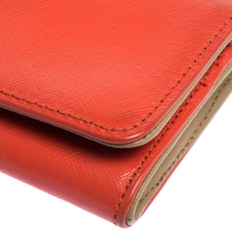 Tory Burch Red Leather Robinson Flap Continental Wallet For Sale 3