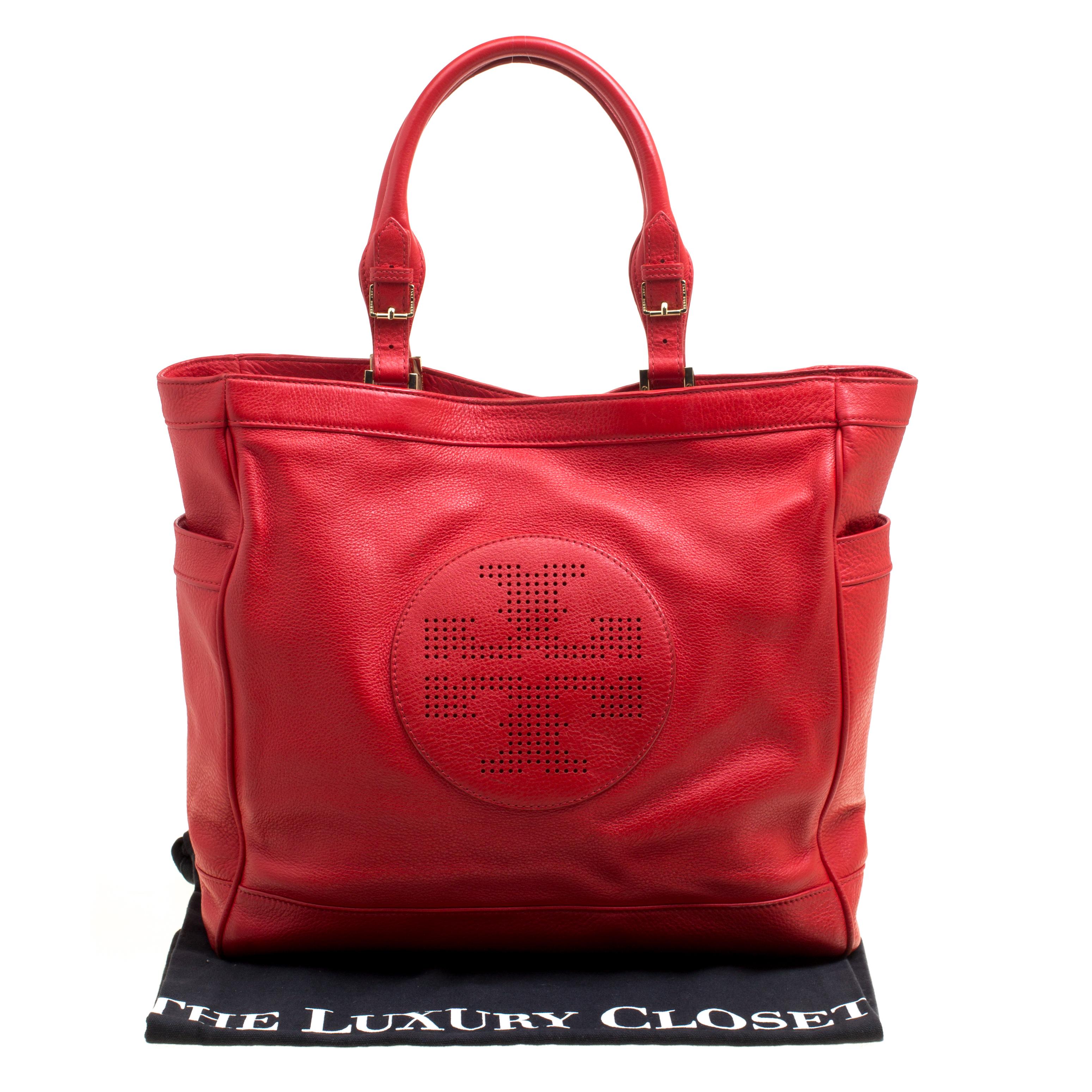 Tory Burch Red Leather Tote 4