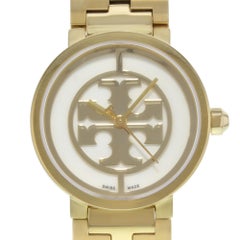 Tory Burch Reva White Dial Gold Toned Steel Quartz Ladies Watch TRB4011