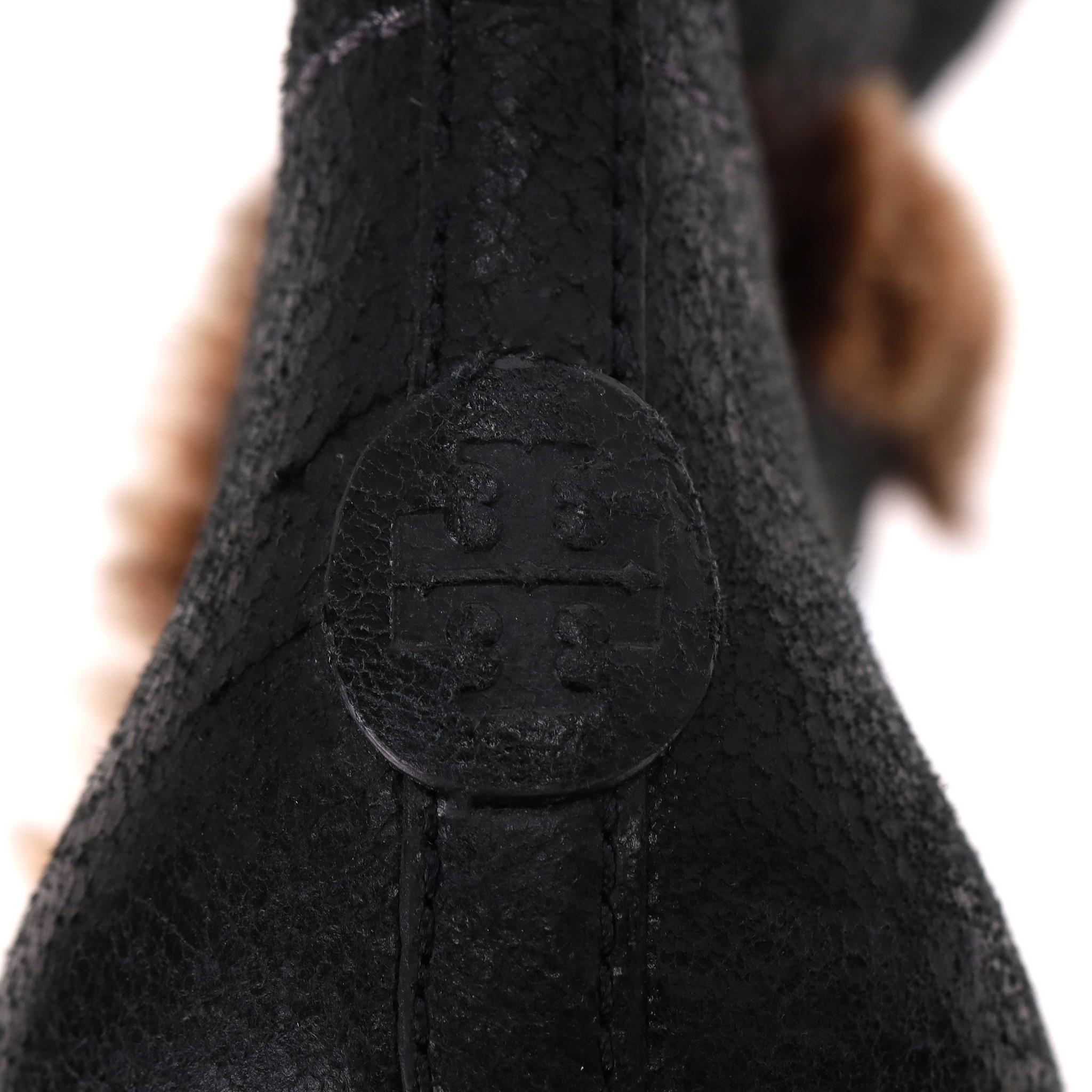 Tory Burch - Sebastian - Bottes à hauteur de genou en cuir et shearling en vente 1