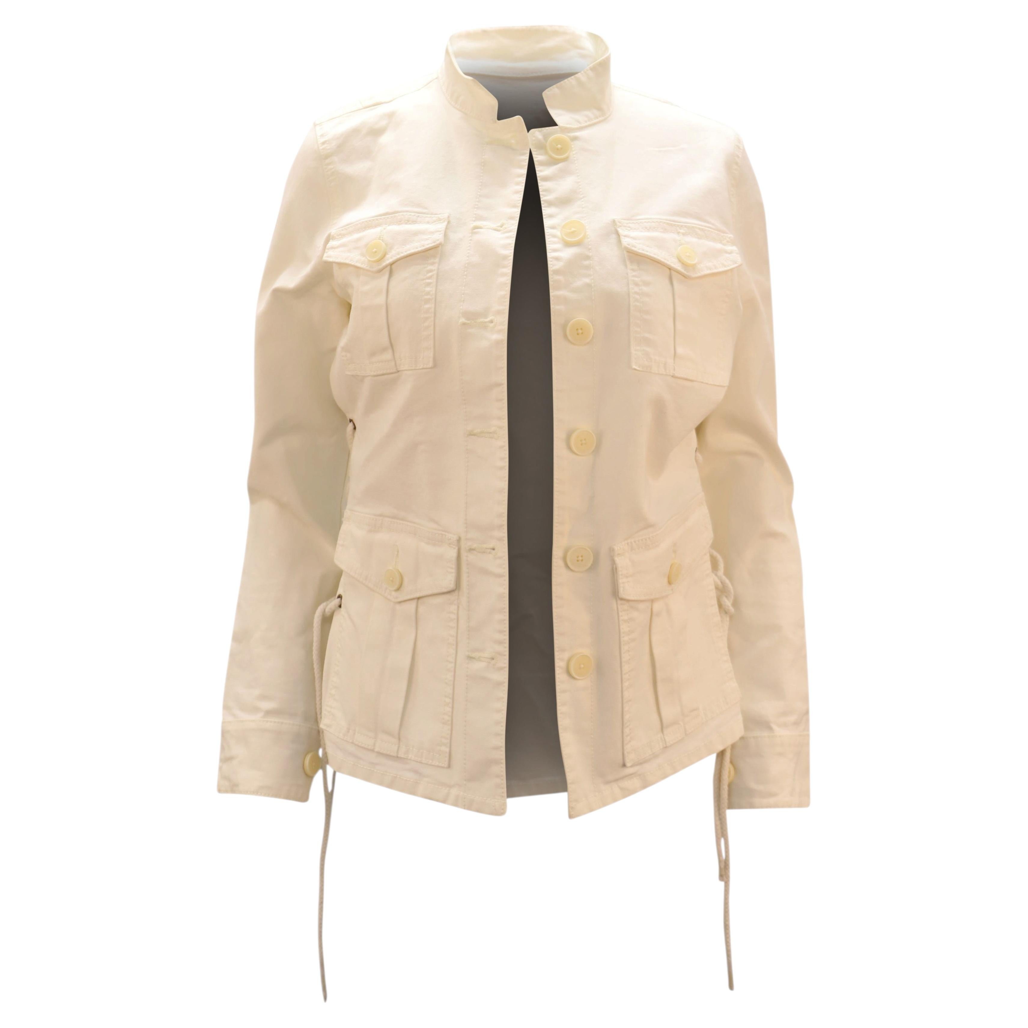 Veste « Sergeant Pepper » de Tory Burch en coton blanc en vente