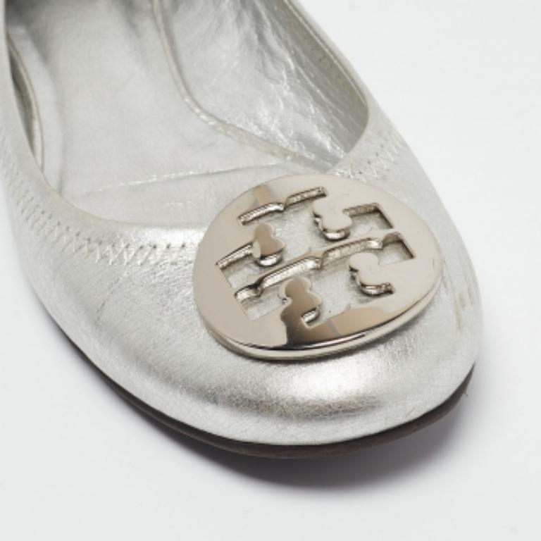 Ballerines Reva en cuir Silver de Tory Burch Taille 37 Pour femmes en vente