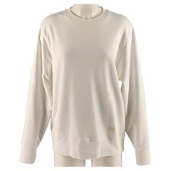 Felpa TORY BURCH taglia S, bianca, in cotone, con collo rotondo