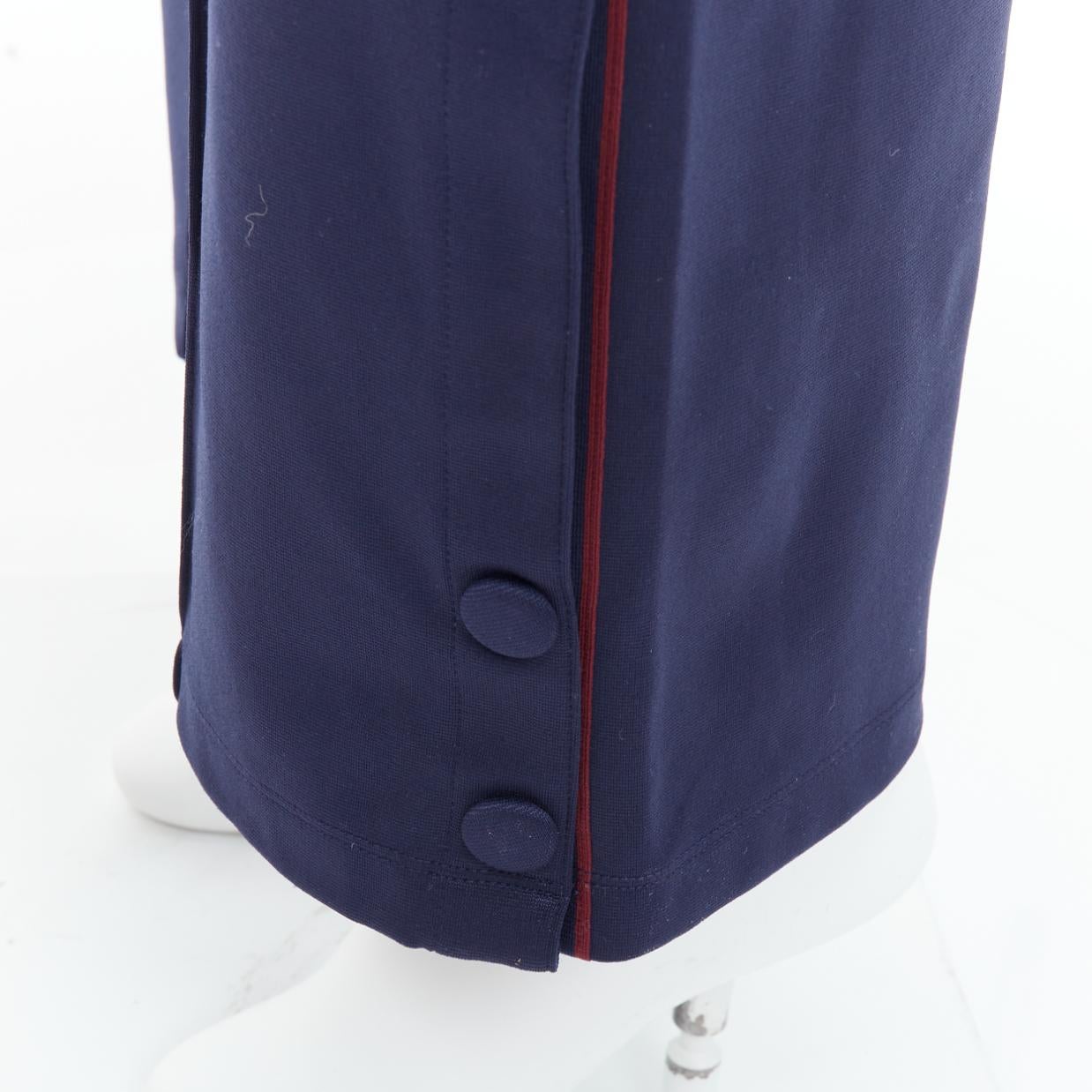 TORY BURCH SPORT navy burgundy trim wide cropped pants S For Sale 2